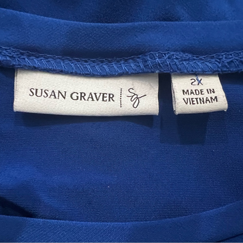 Susan Graver Blue Blouse